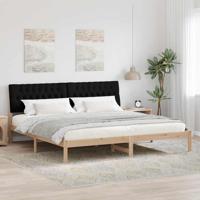 Bedframe met Gevoerd Hoofdgedeelte Bruin 200 x 200 cm