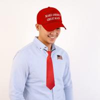 Amerikaanse president Trump verkleed set - Make America Great again - pet/pin/stropdas