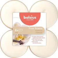Bolsius geurtheelicht maxi true scents vanilla 8 stuks