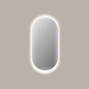 Spiegel Sanicare Q-Mirrors 40x100 cm Ovaal/Rond Met Rondom LED Cold White incl. ophangmateriaal