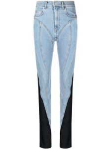 Mugler jean skinny Spiral à taille mi-haute - Bleu