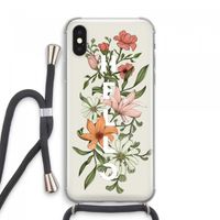 Hello bloemen: iPhone XS Max Transparant Hoesje met koord