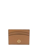 Tory Burch porte-cartes en cuir à plaque logo - Marron - thumbnail