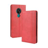 Voor Nokia 7 2/Nokia 6 2 magnetische Buckle retro Crazy Horse textuur horizontale Flip leergeval met houder & kaartsleuven & fotolijstjes (rood)