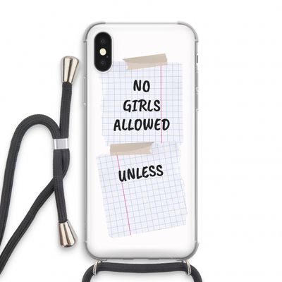No Girls Allowed Unless: iPhone X Transparant Hoesje met koord