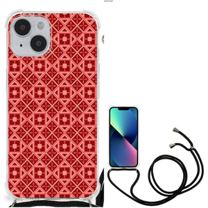 iPhone 14 Doorzichtige Silicone Hoesje Batik Rood