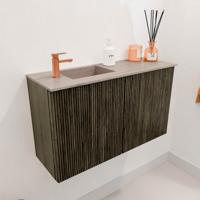Toiletmeubel Mondiaz Joya Dlux | 70 cm | Meubelkleur Shadow | Faye wastafel Saba Wasbak Links | 1 kraangat