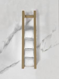 Handdoek rek Wiesbaden Loft | 50 cm | Wandmontage | Staal | Vierkant | Geborsteld messing