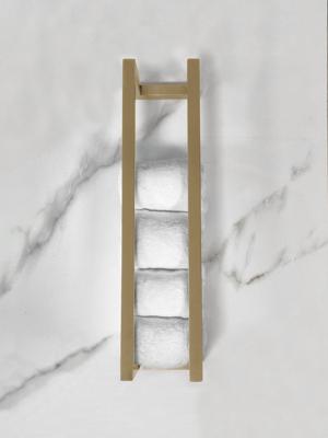 Handdoek rek Wiesbaden Loft | 50 cm | Wandmontage | Staal | Vierkant | Geborsteld messing PVD