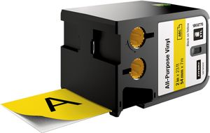 Dymo XTL tape 54 mm, zwart op geel, vinyl