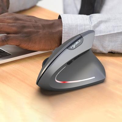 HXSJ T29 Bluetooth 3 0 draadloze Bluetooth 6-toetsen 2400 DPI instelbare ergonomie optische verticale muis (grijs)