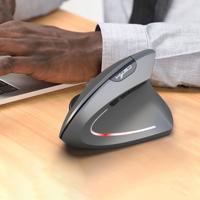 HXSJ T29 Bluetooth 3 0 draadloze Bluetooth 6-toetsen 2400 DPI instelbare ergonomie optische verticale muis (grijs)