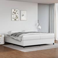 Boxspring met matras kunstleer wit 200x200 cm