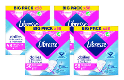 Libresse Dailies V-Protection Regular Inlegkruisjes Multiverpakking