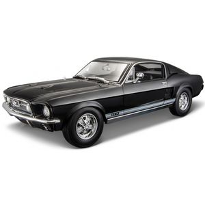 Modelauto Ford Mustang zwart 1967 1:18