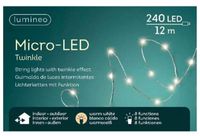 Lumineo Micro Twinkle LED 12 meter 240 lampjes zilver/warm wit - thumbnail