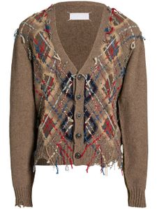 Maison Margiela cardigan en maille intarsia - Marron