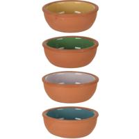 Tapas schaaltjes - 4x st - 10 x 4 cm - 150 ml - terracotta - hapjes bakjes