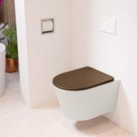 Wandcloset Mondiaz Lavie | Zonder spoelrand | Incl.Toiletzitting-Rust | Keramiek | Linen (beige)