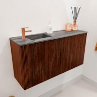Toiletmeubel Mondiaz Joya Dlux | 80 cm | Meubelkleur Ruby | Faye wastafel Sombra Wasbak Links | 1 kraangat