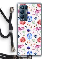 Bloemetjes: Oppo Find X3 Neo Transparant Hoesje met koord