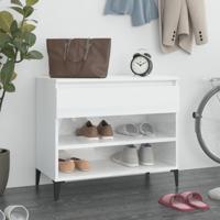 Schoenenkast 70x36x60 cm bewerkt hout hoogglans wit