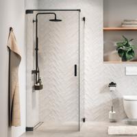 Draaideur Sealskin Pure Voor Combinatie Met Zijwand 100x200 cm Helder Glas Antikalk Geborsteld Gunmetal