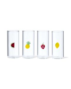 HEMA Shotglaasjes 75ml Fruit - 4 Stuks (transparant)