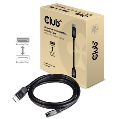 Club 3D DisplayPort 1.4 HBR3 Extension Cable 8K60Hz M/F verlengkabel