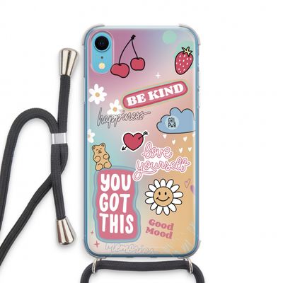 Positivity: iPhone XR Transparant Hoesje met koord