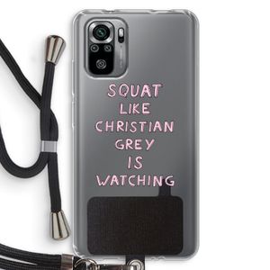 Christian Grey: Xiaomi Redmi Note 10S Transparant Hoesje met koord