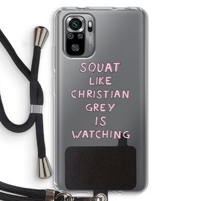 Christian Grey: Xiaomi Redmi Note 10S Transparant Hoesje met koord