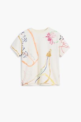 T-shirt met korte mouwen en strepen - WHITE - 13/14
