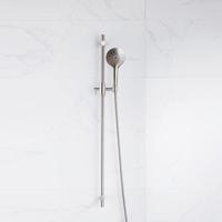 Fortifura Calvi glijstangset met ronde handdouche, metalen doucheslang Geborsteld RVS PVD (RVS) SW767489/SW799447/SW706208