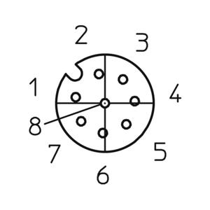 Lutronic 1078 Sensor/actuator connector, geassembleerd M12 Aantal polen: 8 Koppeling, haaks 2.00 m 1 stuk(s)