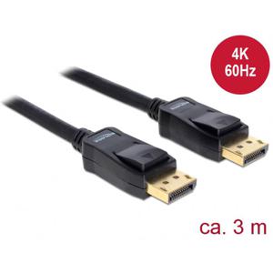 Delock 82424 DisplayPort-kabel DisplayPort Aansluitkabel DisplayPort-stekker, DisplayPort-stekker 3.00 m Zwart