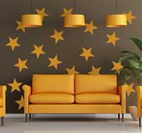 Muursticker decoratieve gele sterren - thumbnail