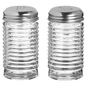 Urban Living Peper en zout stel - ribbel glas - 90 cl - setje van 2x stuks