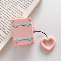 Draadloze oortelefoons schokbestendig Candy gekleurde koffer silicone beschermhoes voor Apple AirPods 1/2 (roze)