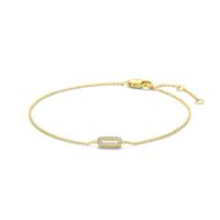 14k Gouden Armband met Diamant 0.05ct - 15,5-18 cm Verstelbaar