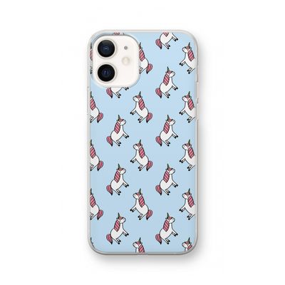 Eenhoorns overal: iPhone 12 Transparant Hoesje