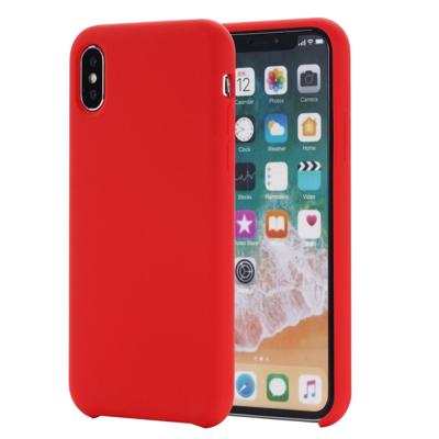 Vier hoeken volledige dekking vloeibare silicone beschermende case terug cover voor iPhone XS Max 6 5 inch (rood)