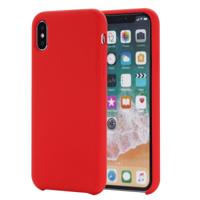Vier hoeken volledige dekking vloeibare silicone beschermende case terug cover voor iPhone XS Max 6 5 inch (rood)
