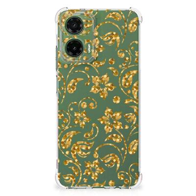 Motorola Moto G35 Case Gouden Bloemen Motorola Moto G35 Case Gouden Bloemen