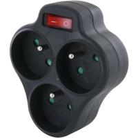 Domino 3x16A - CHACON - Triangolo con interruttore - Nero