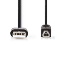Nedis USB-Kabel | USB 2.0 | USB-A Male | USB-B Male | 480 Mbps | Vernikkeld | 3.00 m | Rond | PVC | Zwart | Label - CCGL60101BK30 - thumbnail