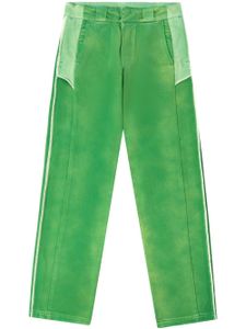 Heron Preston pantalon en maille à effet usé - Vert