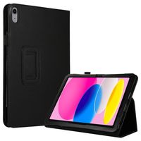 Lunso - iPad 10 (2022) - Stand flip Bookcase hoes - Zwart