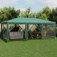 VidaXL Partytent met 10 mesh zijwanden 6x4 m hdpe groen