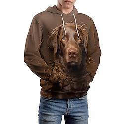 grafische herenmode 3D-print hoodie vakantie streetwear hoodies bruin capuchon print fleece winter lente herfstdesigner sweatshirt met capuchon Lightinthebox